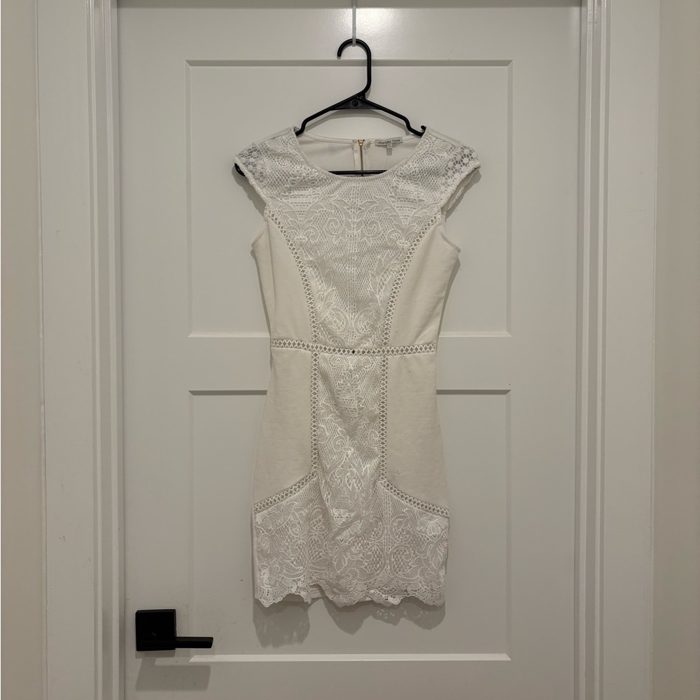 NWT Charlotte Russe Formal White Lace Mini Dress